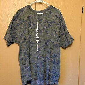 Love in Faith 3X Camo Faith Graphic T-Shirt
